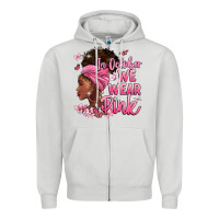 Dove Grey in october we wear pink Zipper Hoodie - BarkalooDesign