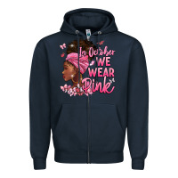 Navy in october we wear pink Zipper Hoodie - BarkalooDesign