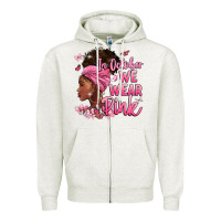 Oatmeal Heather in october we wear pink Zipper Hoodie - BarkalooDesign