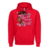 Red in october we wear pink Zipper Hoodie - BarkalooDesign