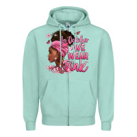 Seafoam in october we wear pink Zipper Hoodie - BarkalooDesign