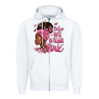 In October We Wear Pink Zipper Hoodie | Teevron