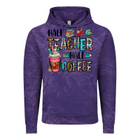 Cloud Purple half teacher half coffee Vintage Hoodie - OliviaCreatesArt