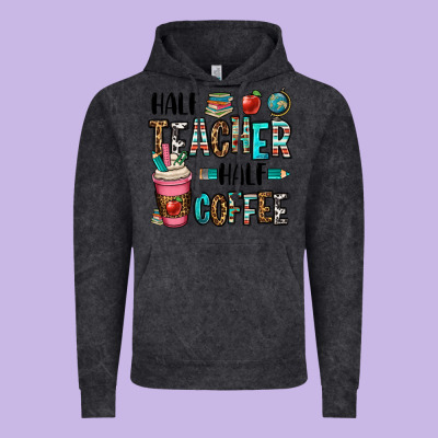 Half Teacher Half Coffee Vintage Hoodie Designed By Oliviacreatesart