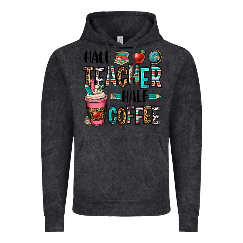 Half Teacher Half Coffee Vintage Hoodie by OliviaCreatesArt | Teevron