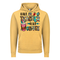 Vintage Mustard half teacher half coffee Vintage Hoodie - OliviaCreatesArt