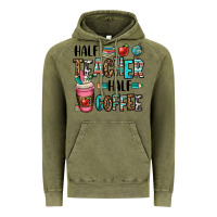Vintage Olive half teacher half coffee Vintage Hoodie - OliviaCreatesArt