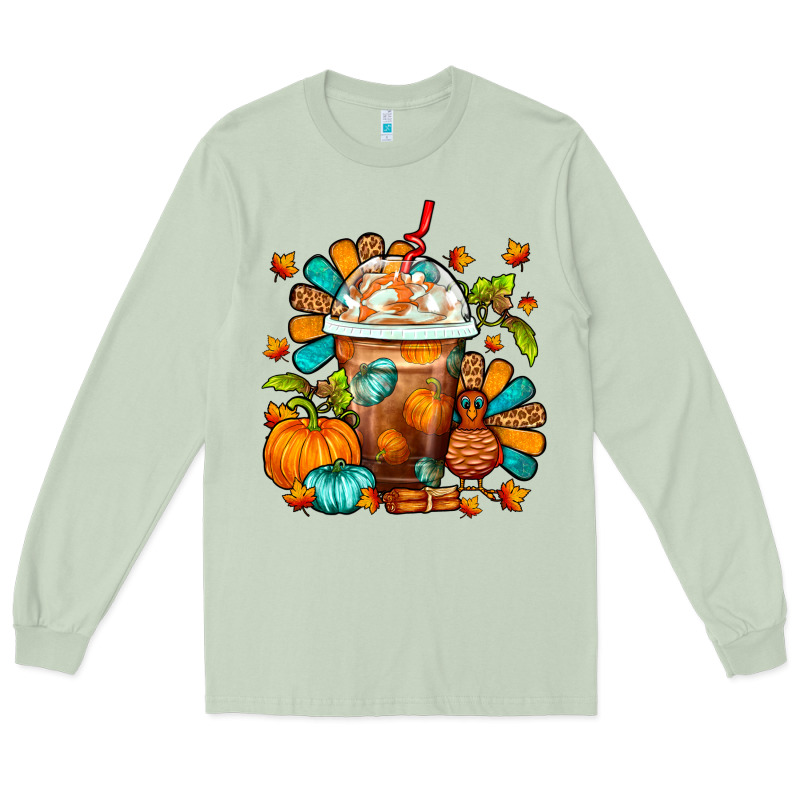 Thanksgiving Frappe Coffee Long Sleeve Tee by FaDigitalArtStudio | Teevron