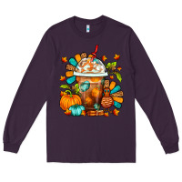 Plum Thanksgiving Frappe Coffee Long Sleeve Tee - FaDigitalArtStudio