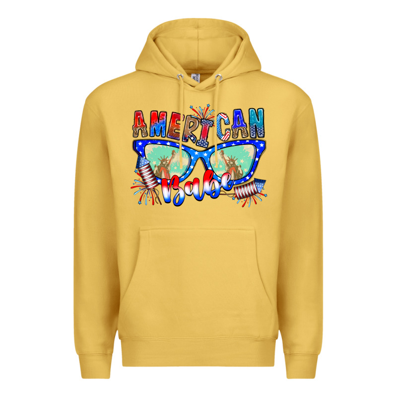 American Babe Premium Hoodie by CowhideDigitalArt | Teevron