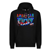 Black American babe Premium Hoodie - CowhideDigitalArt