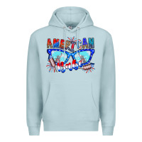 Blue Mist American babe Premium Hoodie - CowhideDigitalArt