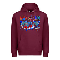 Burgundy American babe Premium Hoodie - CowhideDigitalArt