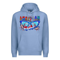 Colony Blue American babe Premium Hoodie - CowhideDigitalArt