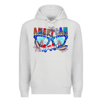 Dove Grey American babe Premium Hoodie - CowhideDigitalArt
