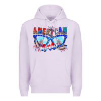 Lilac American babe Premium Hoodie - CowhideDigitalArt