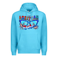 Ocean Blue American babe Premium Hoodie - CowhideDigitalArt