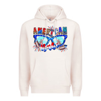 Pale Pink American babe Premium Hoodie - CowhideDigitalArt