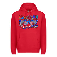 Red American babe Premium Hoodie - CowhideDigitalArt