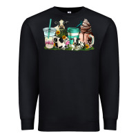 Black cow coffee cups Premium Sweatshirt - AdoDesignShop