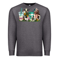 Charcoal Heather cow coffee cups Premium Sweatshirt - AdoDesignShop