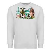 Dove Grey cow coffee cups Premium Sweatshirt - AdoDesignShop
