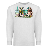 Oatmeal Heather cow coffee cups Premium Sweatshirt - AdoDesignShop