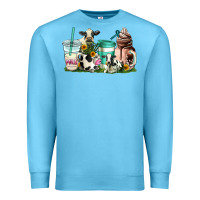 Ocean Blue cow coffee cups Premium Sweatshirt - AdoDesignShop