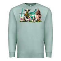 Seafoam cow coffee cups Premium Sweatshirt - AdoDesignShop