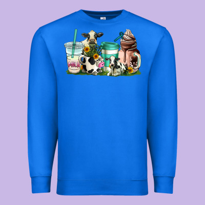 Cow Coffee Cups Premium Sweatshirt Designed By Adodesignshop