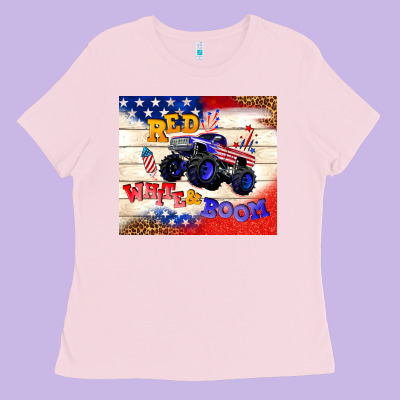 Red White & Boom Ladies Tee Designed By Tumblerdesignbyshophia