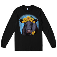 Black Black Angus with Sunflower Long Sleeve Tee - Jasminsmagicworld