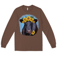 Chestnut Black Angus with Sunflower Long Sleeve Tee - Jasminsmagicworld