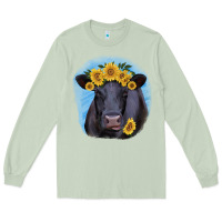 Matcha Black Angus with Sunflower Long Sleeve Tee - Jasminsmagicworld