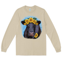 Mushroom Black Angus with Sunflower Long Sleeve Tee - Jasminsmagicworld