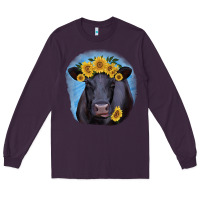 Plum Black Angus with Sunflower Long Sleeve Tee - Jasminsmagicworld