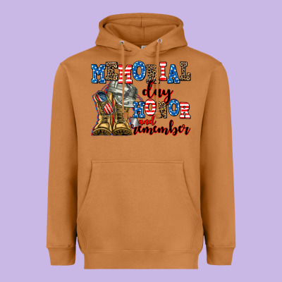 Memorial Day Honor And Remember Heavyweight Hoodie Designed By Adodesignshop