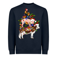 Navy stacked christmas farm animals Heavyweight Sweatshirt - Artiststas