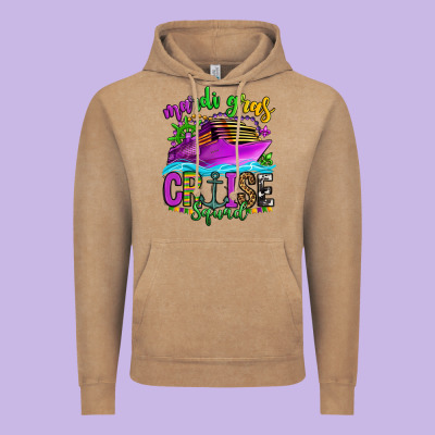Mardi Gras Cruise Squad Vintage Hoodie Designed By Oliviacreatesart