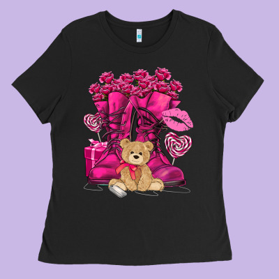 Army Boots Valentine's Day Ladies Tee Designed By Howdyjamesfarm