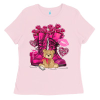 Bubblegum Pink Army boots Valentine's Day Ladies Tee - HowdyJamesFarm