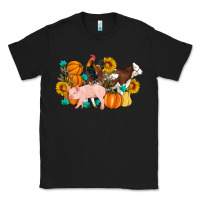 Black Farm Life Fall Pig Cow Rooster Classic Tee - Artiststas