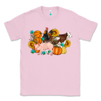 Bubblegum Pink Farm Life Fall Pig Cow Rooster Classic Tee - Artiststas
