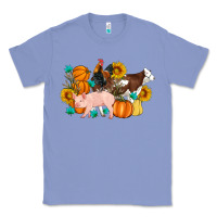 Colony Blue Farm Life Fall Pig Cow Rooster Classic Tee - Artiststas
