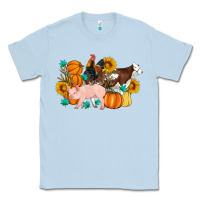 Dusty Blue Farm Life Fall Pig Cow Rooster Classic Tee - Artiststas