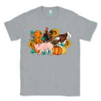 Heather Grey Farm Life Fall Pig Cow Rooster Classic Tee - Artiststas
