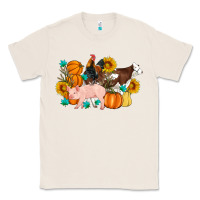 Natural Farm Life Fall Pig Cow Rooster Classic Tee - Artiststas