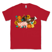 Red Farm Life Fall Pig Cow Rooster Classic Tee - Artiststas