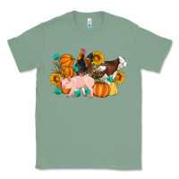 Sage Farm Life Fall Pig Cow Rooster Classic Tee - Artiststas