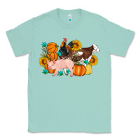 Seafoam Farm Life Fall Pig Cow Rooster Classic Tee - Artiststas
